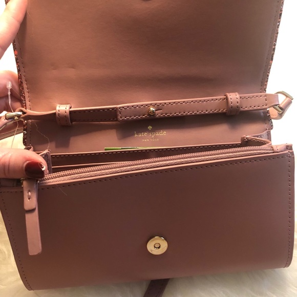 ❤️last one❤️ Kate Spade Dusty Peony Glitter Bag - Picture 3 of 6